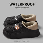 Winter Warm Cozy Waterproof Fleece Lined Slippers - EVA Insulated Home Shoes for Indoor and Outdoor Use, Maternity Slippers for Men and Women