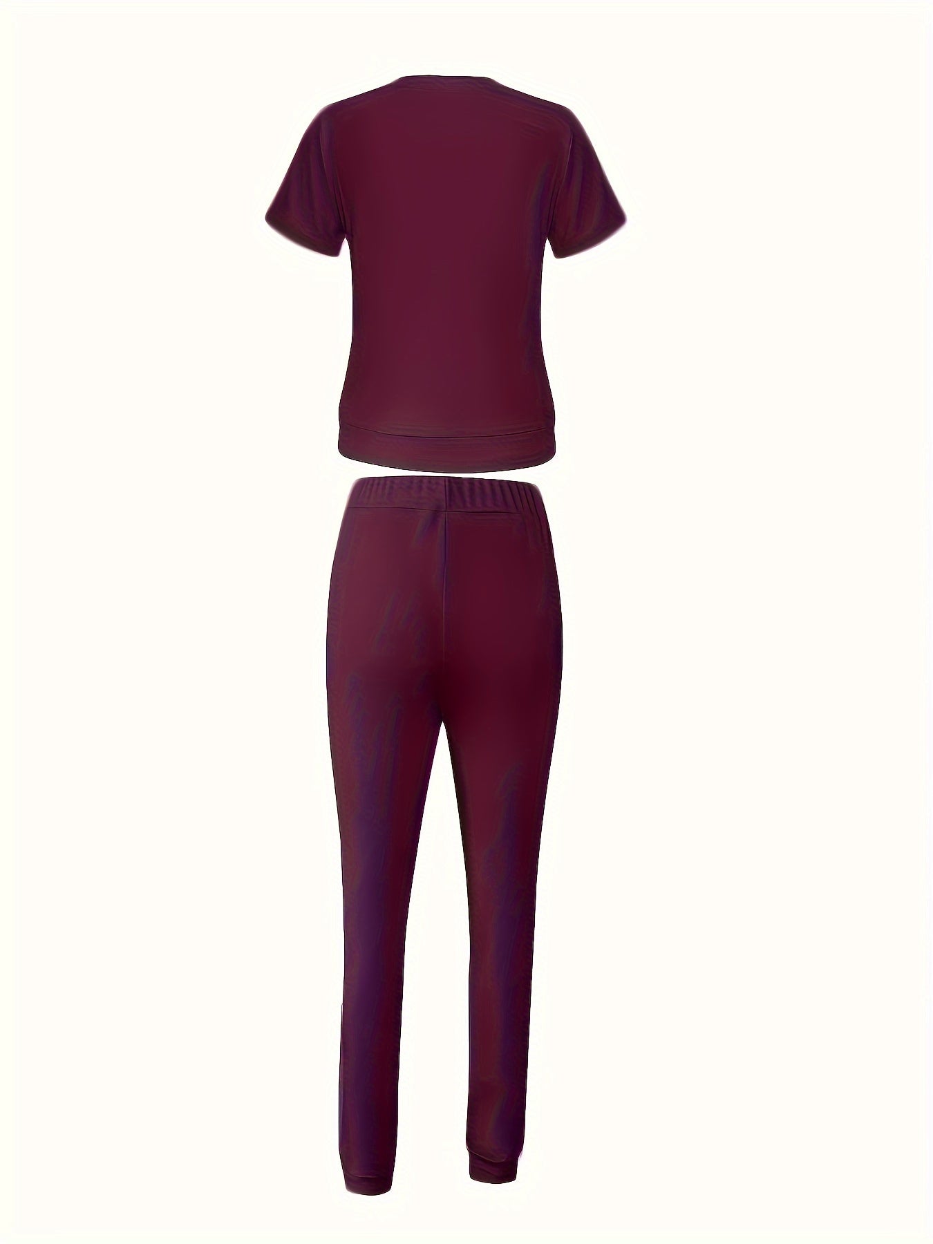 Women's Casual Polyester Knit Sweatpants Set with Round Neck and Alphabet Letter Print, Spring/Summer Collection - Love Letter Design - For Women - Made of Polyester - Perfect for Casual Wear & Loungewear - Ideal Gift for Fas