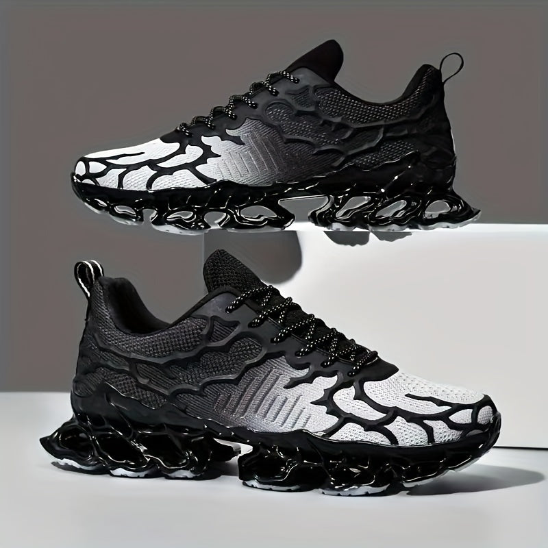 Women's Breathable Knit Blade Sneakers - Stylish Low-Top Sneakers with Transparent Bubble Sole, Lightweight & Comfortable for All-Day Wear