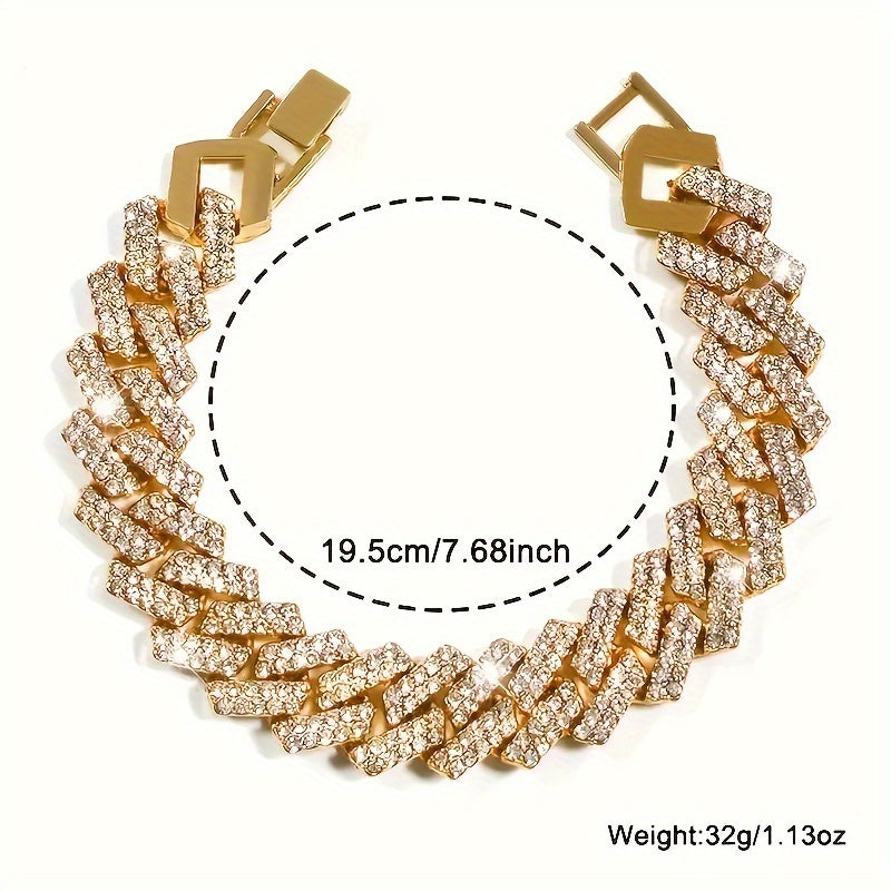 2pcs Ladies Watch Set Fashion Casual Ladies Quartz Watch and Fashion Casual Hip Hop Bracelet