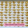 20pcs Electroplated Golden Multi-piece Set Women's Small Jewelry Fashion Ring Party Birthday Event Jewelry