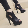 Women's Stiletto Heeled Boots, Fashion Cutout Design Back Zipper Pumps, Stylish Dress Boots