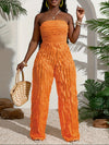 Women's Stylish Off-Shoulder Ruched Jumpsuit - Bright Yellow, Casual Summer Outfit, Machine Washable, Loose Fit with Gathered Detail, Perfect for Beach or Tropical Getaways, Beach Outfit | Wideleg Pants | Gathered Detailing,