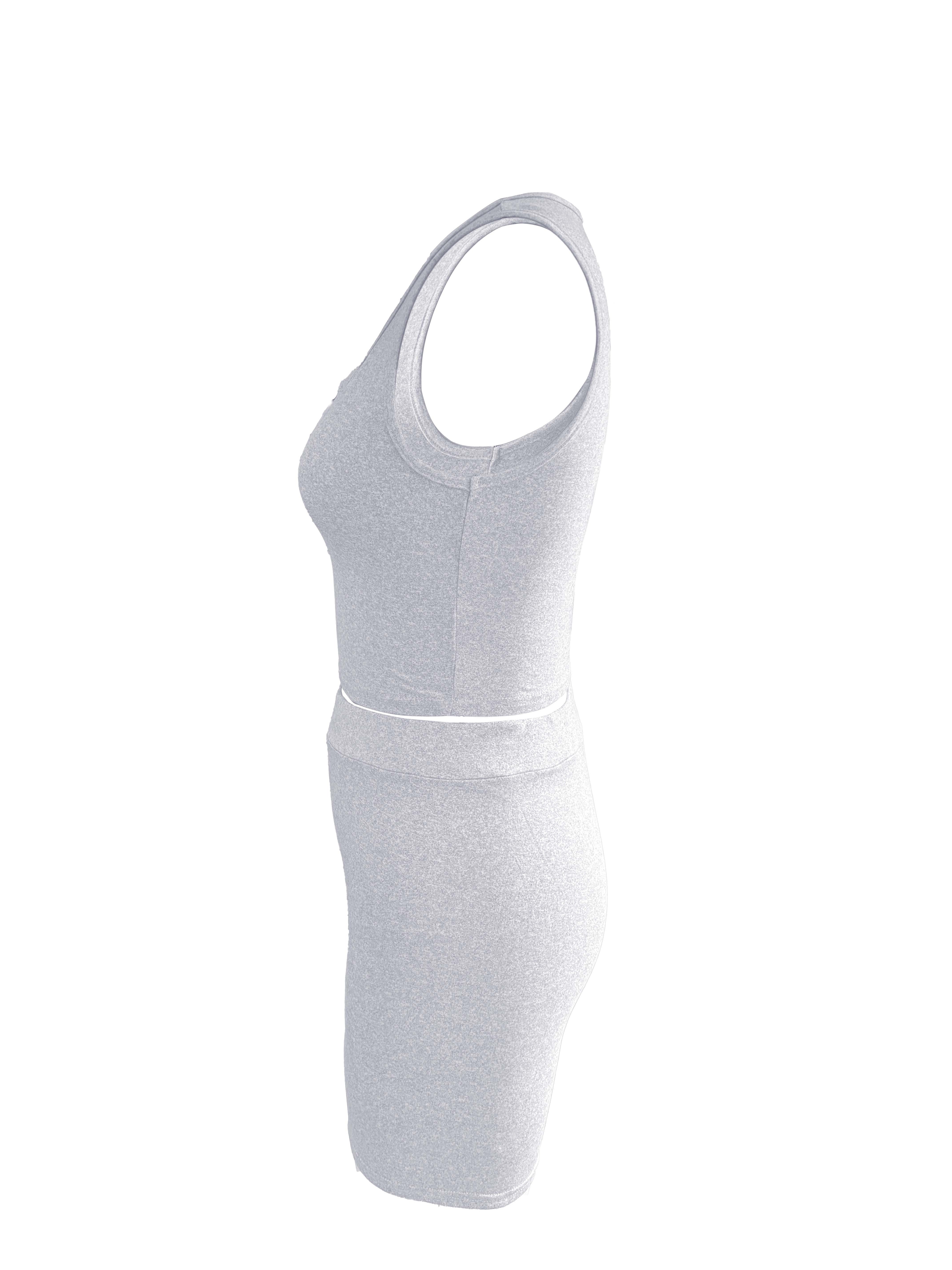 Womens Fashionable Solid Color Shorts Set - Flattering Notched Tank & High Waist Cropped Leggings Outfit - Perfect Casual Summer Wardrobe Essential