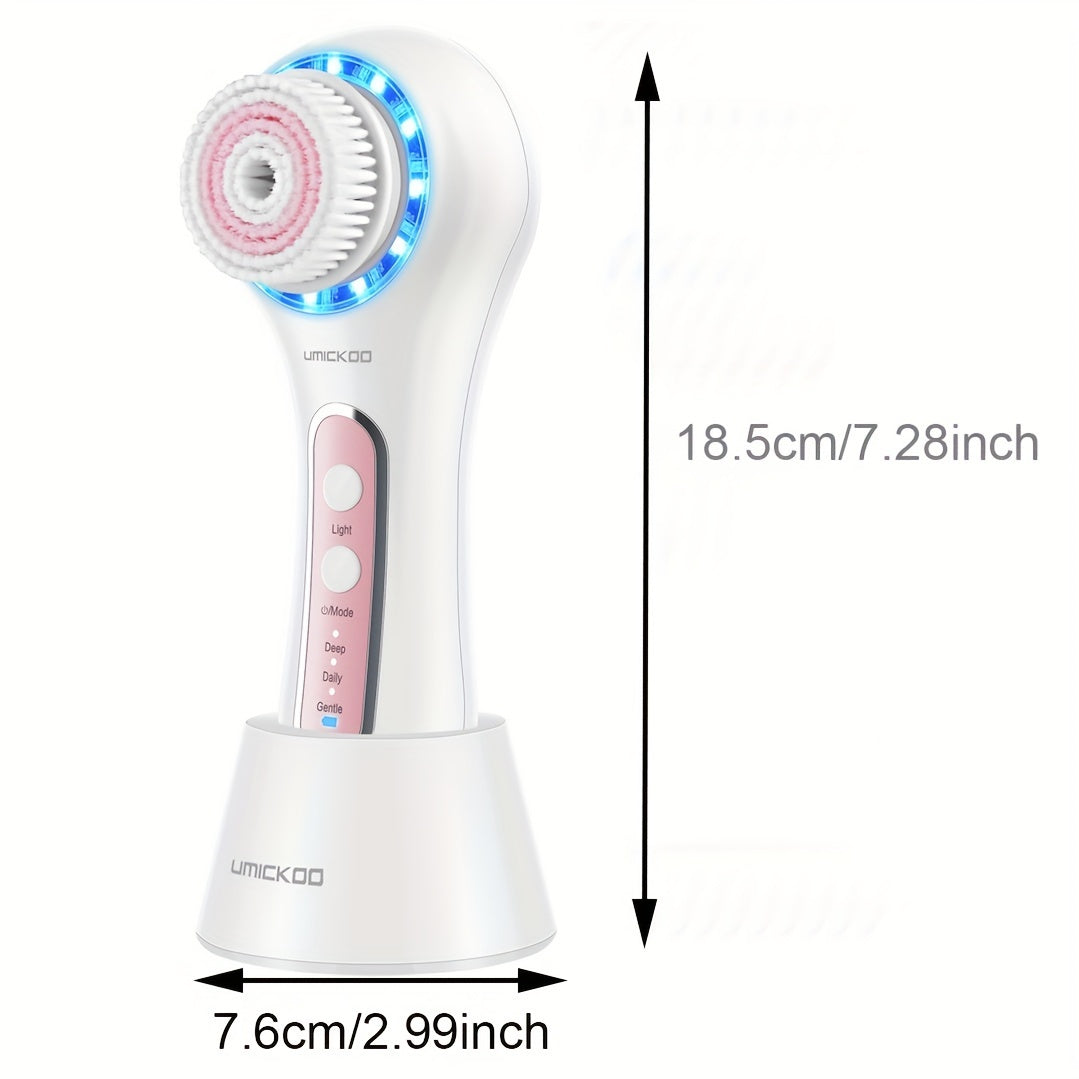 5-Brush-Head Rechargeable Face Scrubber Exfoliator, Facial Cleansing Brush for Exfoliating, Massaging, Deep Cleansing, Perfect Gift for Women, Mother's Day Gift