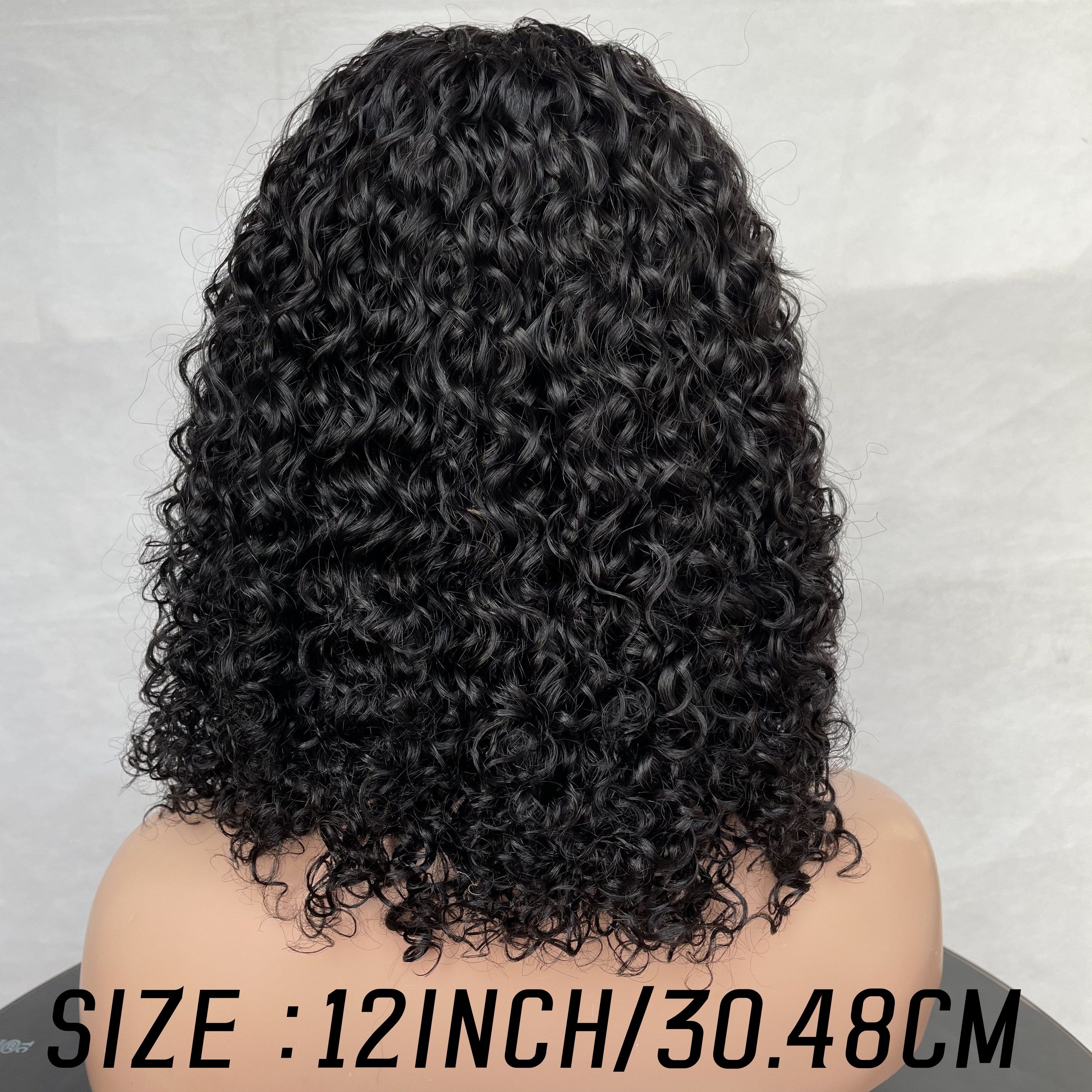 [150% Density Curly Bob Wig] Easy-to-Wear Curly Wave Bob Wig for Women | 100% Brazilian Human Hair | Pre-Plucked & Pre-Cut with Adjustable No-Glue 4x4 HD Lace Closure | Natural Black, 150% Density | Versatile & Beginner-Frien