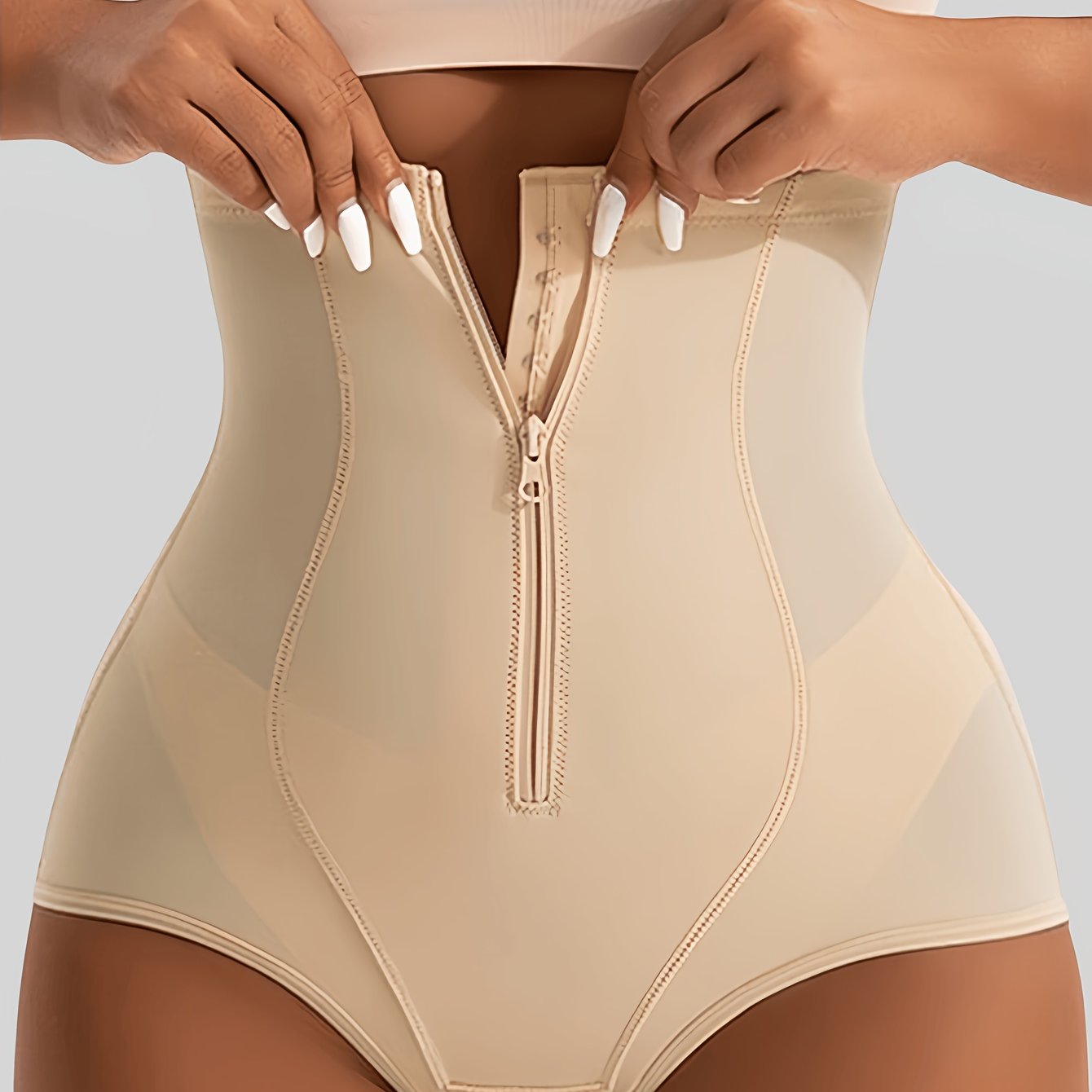 1pc Women High Waist Tummy Control Panty, Shapewear Pants, Butt Lifter Body Shaper Breathable Waist Trainer With Double-Reinforced Crotch For Multi-Occasion