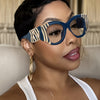 High-value Trendy Jinli Decorated Sunglasses Internet Celebrity Fashion Trend High-end Concave Shape Photo Sunscreen Sunglasses Ins