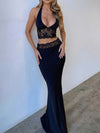 Solid Color Simple Sexy Mature Beautiful Women's Halter Neck Vest Half Skirt Two-Piece Set