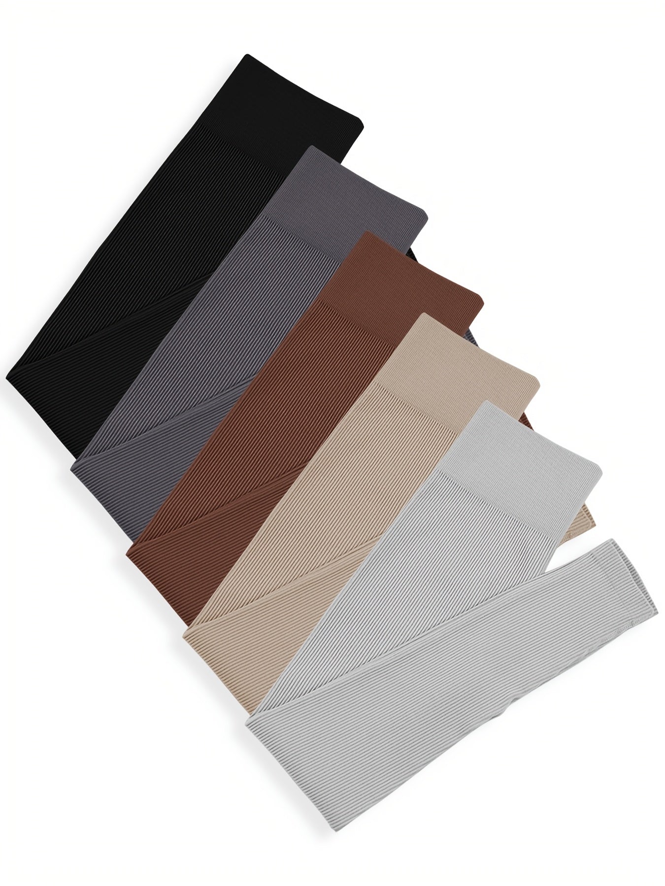 5-Pack Women'S High-Waisted Seamless Yoga Leggings, Thickened Nylon Knit, Solid Color, Stretchy, Non-Waterproof, Long Length, Basic Style with 366g/m² Inner Lining Weight for All Seasons