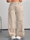 Women'S Straight Ankle Jeans, High Waisted Wide Leg Denim Pants For Women, Stretchy Ladies Pull-On Bottom Jeans, Ripped Comfort Loose Fit