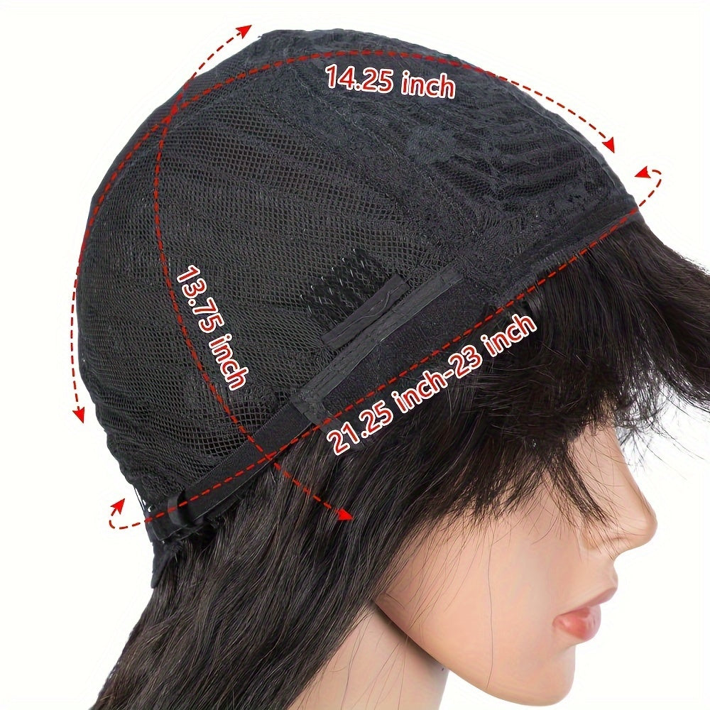 Body Wave Wigs with Bangs 100% Human Hair Wigs for Women None Lace Front Wigs 200%Density Brazilian Virgin Hair Glueless Machine Made Wig Human Hair Wigs with Bangs Natural Color