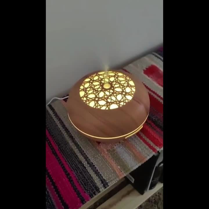 550ML Woodgrain Essential Oil Diffuser With 8 Essential Oils, Remote Control, 4 Timers, 7 Colour LED Lights, Auto-Off Function, Cool Mist Humidifier For Home, Bedroom And Office