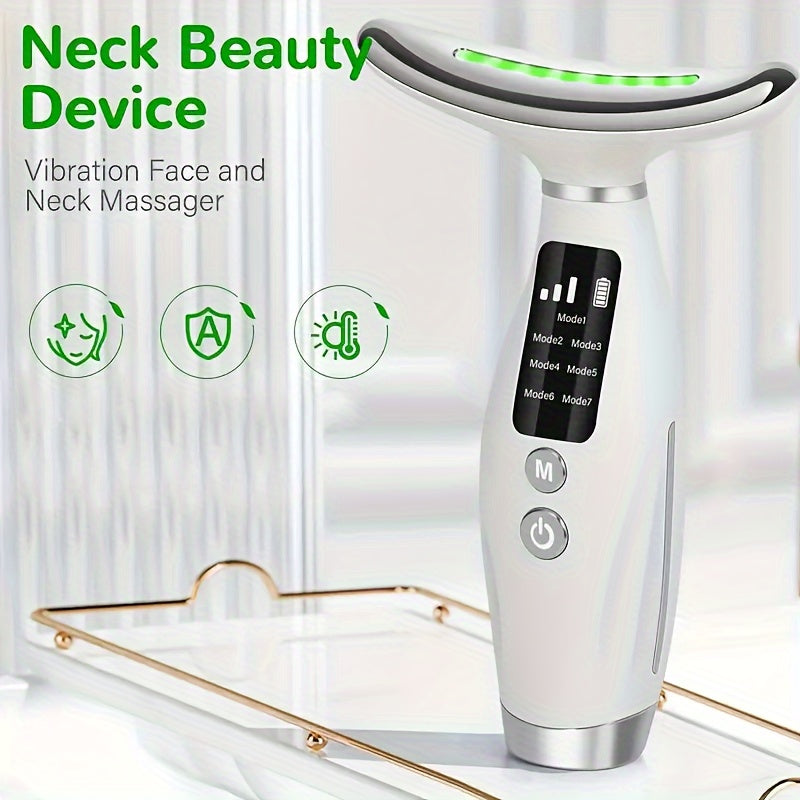 Portable Face And Neck Massager, USB Charging, 7 Modes Facial Massage Care Tool, Beauty Skin Care, For Daily Skin Care Routine, Facial Massager Skin Care Tool