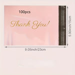 100pcs Pink Thick Waterproof Plastic Bags for Clothing & Packaging - Reusable, Uncoated