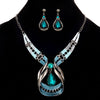 Water Drop Gem Necklace And Earrings