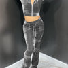 European And American Women's Fashion Casual Solid Color Velvet Hooded Two-piece Set