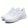 Women's Letter Graphic Lace-up Walking Shoes, Mesh Breathable Athletic Sneakers For Tennis Fitness Gym