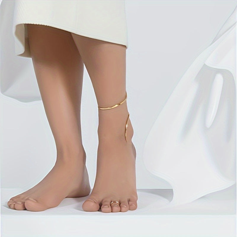 1pc set for women with twisted lines, ankle loops, retro elegant style, unique minimalist design, fashionable and exquisite, versatile for daily use, suitable for banquets, vacations, parties, and Thanksgiving gifts for famil