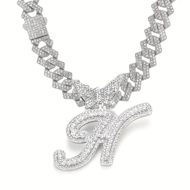 Women's Elegant Butterfly Necklace - Zinc Alloy, Rhinestones Mosaic, Synthetic Stones | Perfect Jewelry Gift | Christmas Jewelry