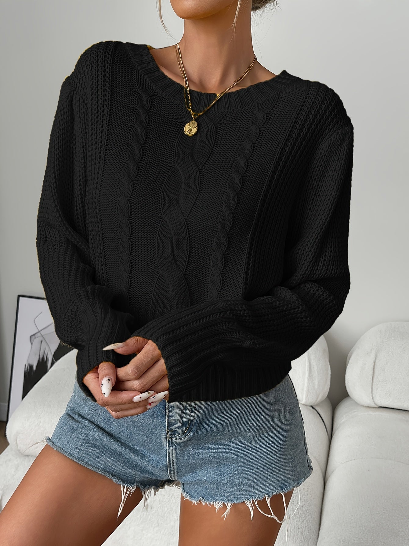 Knitted Pullover D9730#