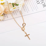 Minimalist Lucky 8-character Cross Short Necklace Jewelry