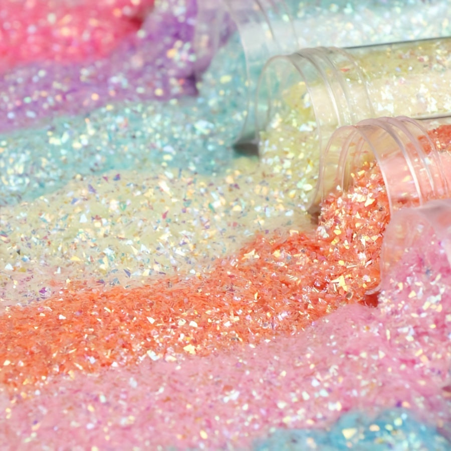 8 Colors Sugar Tiny Flake Glitter Nail Sequins Flake, High-Quality Nail Art Sequins, DIY Manicure Decorations, Craft Glitter for Resin Crafts, Jewelry Tumbler Making