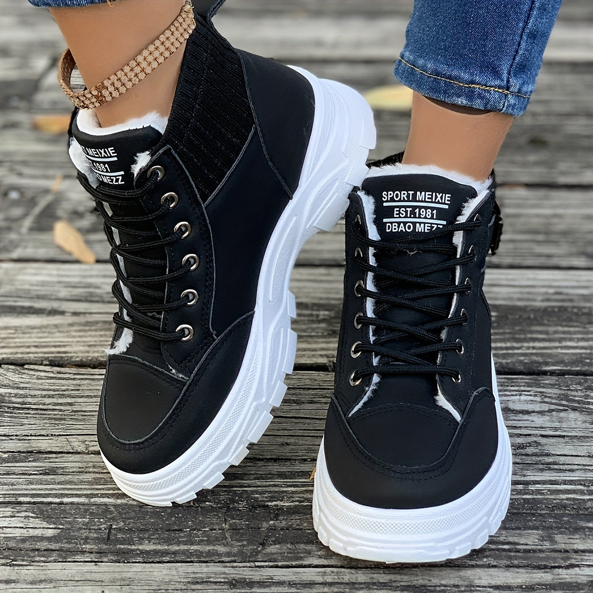 Women's Waterproof Snow Boots, Solid Color Faux Leather Upper, Fabric Lining, TPU Sole, Autumn-Winter, Winter Boots