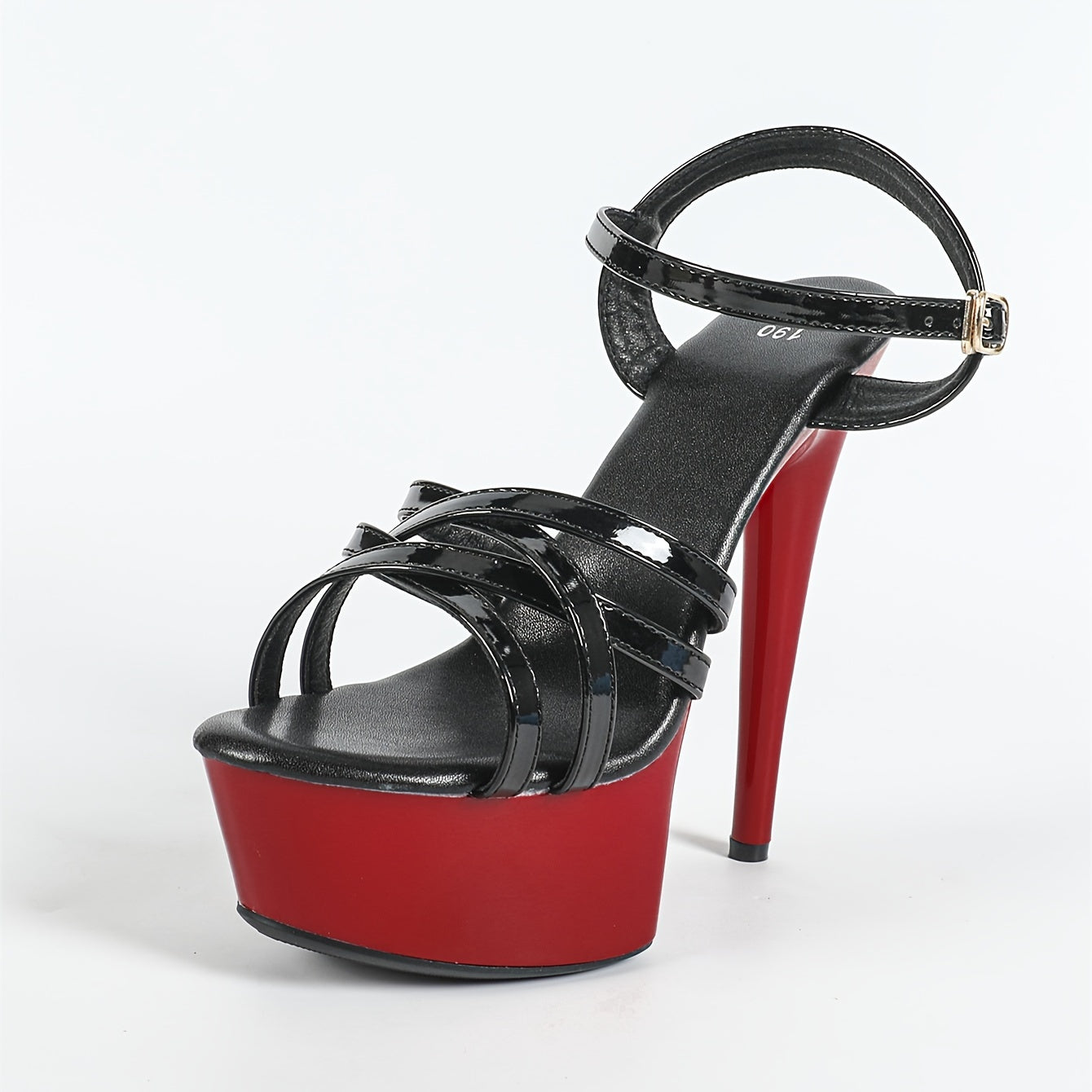 [6-Inch High Heels Sexy Platform] Summer Chic 6-Inch Platform High Heels for Women - Sexy Cross Strap, Open Toe with Ankle Buckle, Faux Cover Party & Model Show Pumps