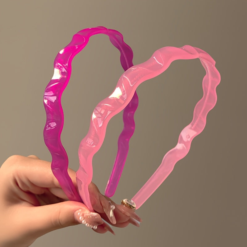 Hairband for Women in Jelly Color, Face Washing, Hair Pressing, Teeth, Waves, Anti-slip Headband, Women's Outing, Versatile Hair Clip, Temperament Headwear