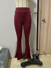 Color-Blocked Striped Casual Flared Pants for Women, Perfect for Active Sports.