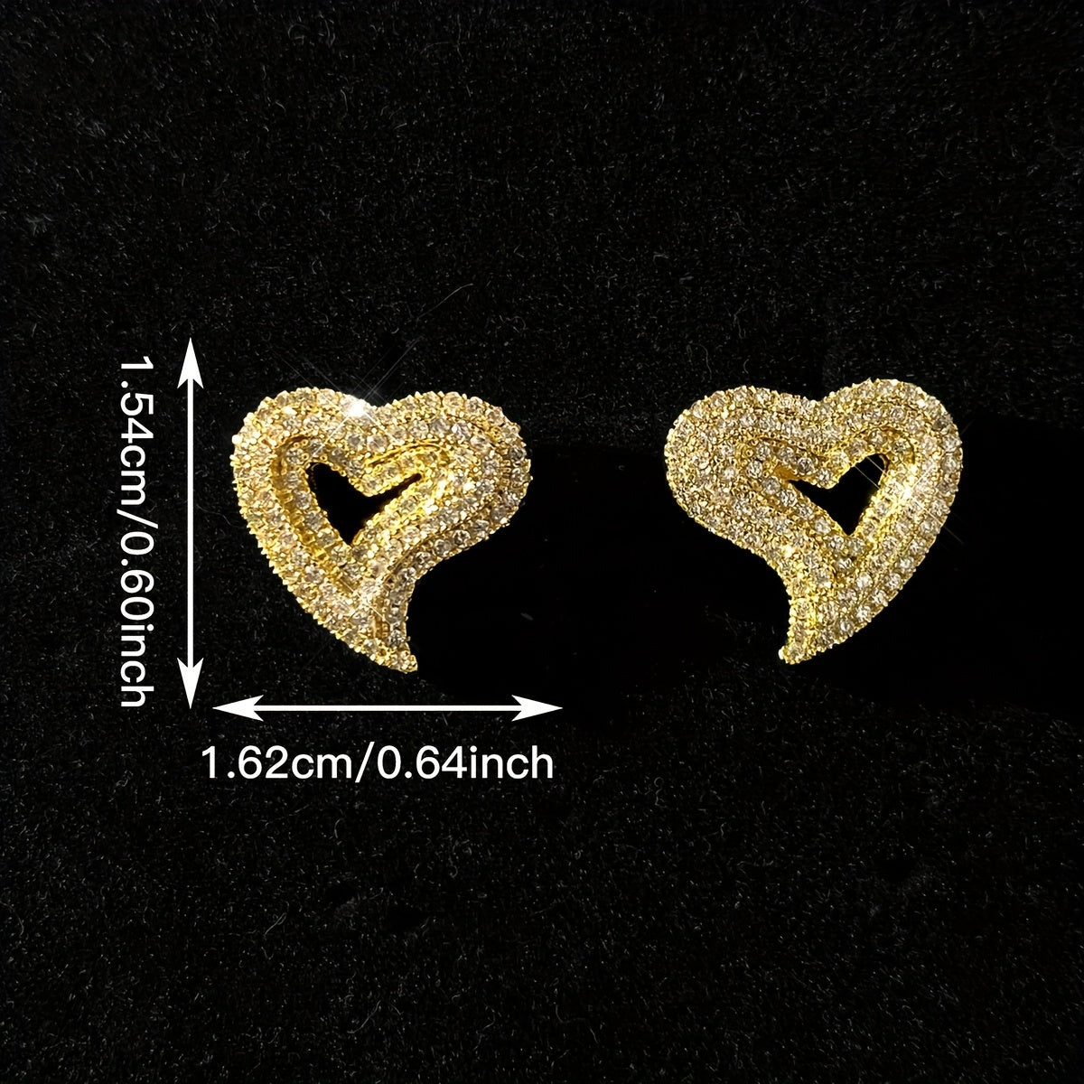 Y2K Elegant Rhinestone Heart Pendant Necklace and Earrings Set - Synthetic Jeweled Cuban Link Chain - Zinc Alloy Jewelry for Daily & Festival Occasions - Ideal Valentine's Gift