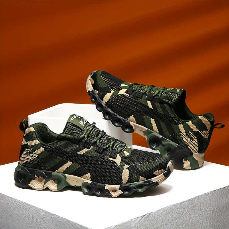 Women's Camouflage Graphic Low-top Lightweight Sports Shoes, Wear-resistant And Anti-slip Comfort Hiking Shoes, Breathable Mesh Sneakers