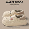 Winter Warm Cozy Waterproof Fleece Lined Slippers - EVA Insulated Home Shoes for Indoor and Outdoor Use, Maternity Slippers for Men and Women