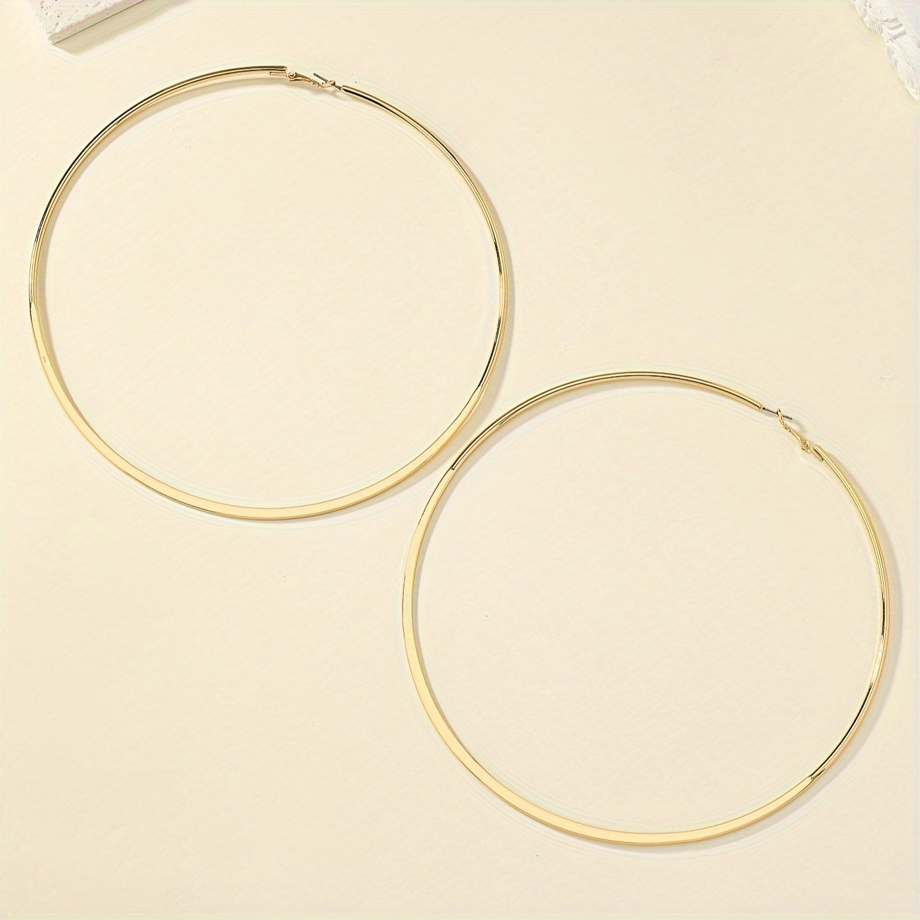 Women's 18K Gold Plated Large Hoop Earrings, Iron Material, All-Season Jewelry | Versatile for Daily Wear & Music Festivals | Elegant Statement Jewelry