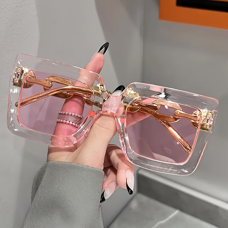 2Pairs Luxury Oversized Fashionable Glasses for Women, Large Wquare Frame, Fashion Glasses, Suitable for Parties Ands.