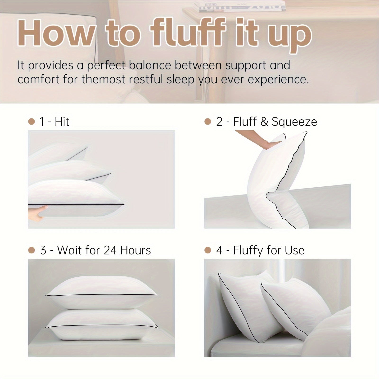 Queen Size Bed Pillows Set of 2/4 - Ultra-Soft, Cooling, Supportive, and Breathable Full Pillows with Premium Down Alternative Fill for Back, Stomach, or Side Sleepers - Hotel Quality, Hypoallergenic, and Machine Washable for