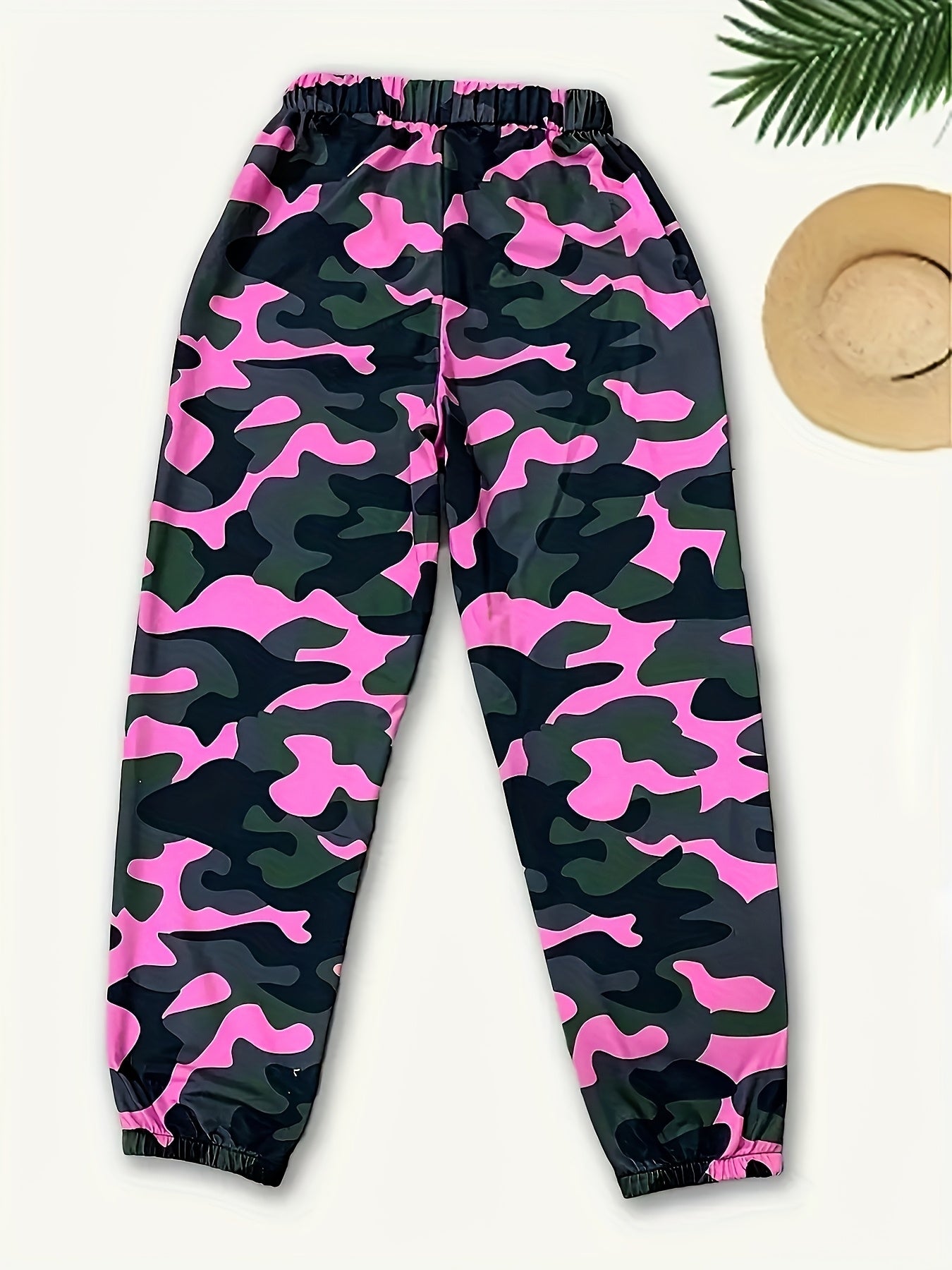 Women'S High-Waisted Camo Joggers - Stylish & Comfortable Elastic Waistband Sweatpants with Pockets, Perfect for Spring/Summer/Fall Casual Wear, Relaxed Fit Joggers | Highwaisted Pants | Drawstring Closure
