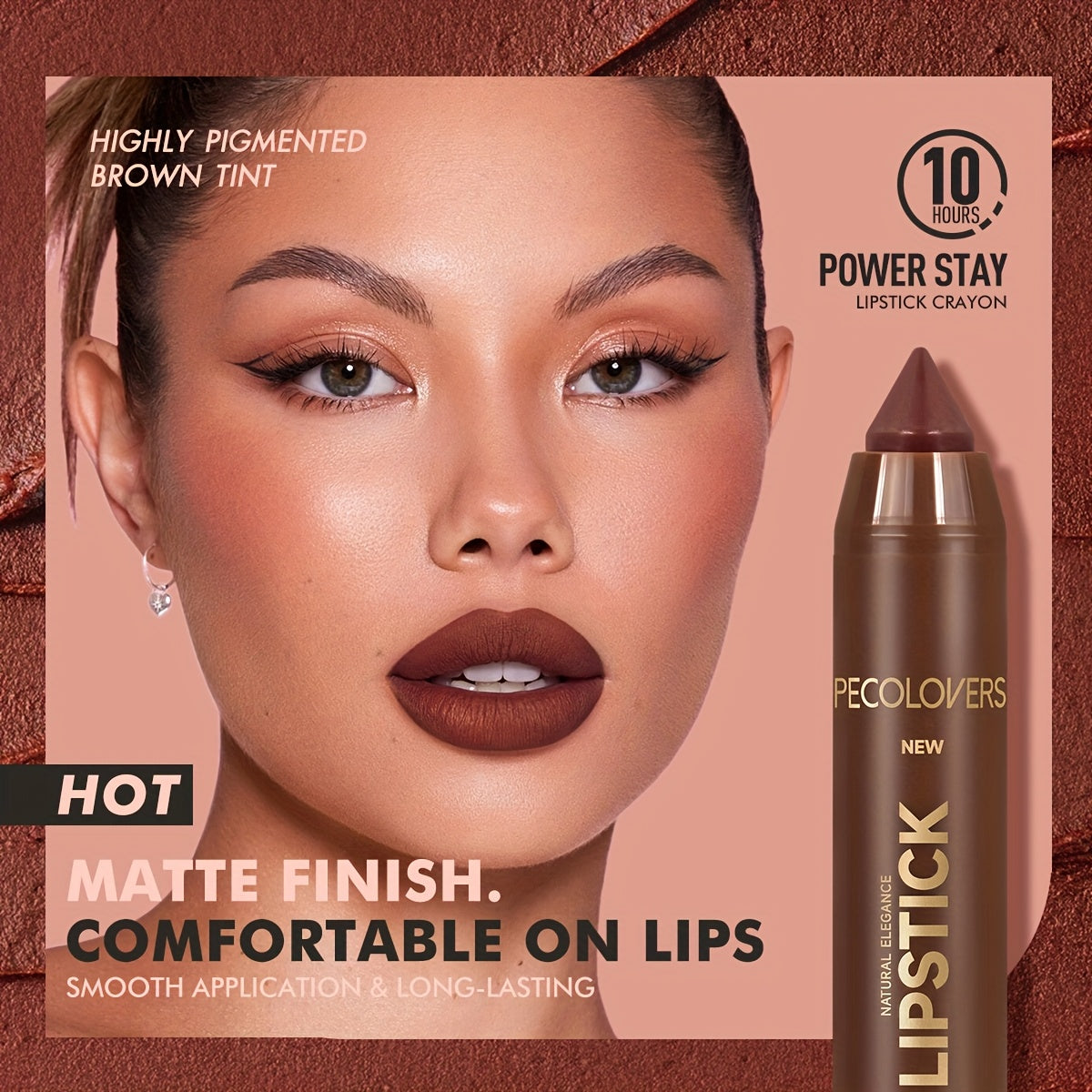 6PCS/Set Lipstick - Matte, Long-lasting, Waterproof, Non Stick Cup, Nude, Brown, Easter Makeup, Easter Holiday Party, Lipstick Pen