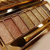 [9-color Golden Eye Shadow Palette] The 9-color golden eye shadow palette is shiny, shiny and shiny, with brush and mirror, high pigment, durable makeup, creating a gorgeous appearance for the music festival, an exclusive gif