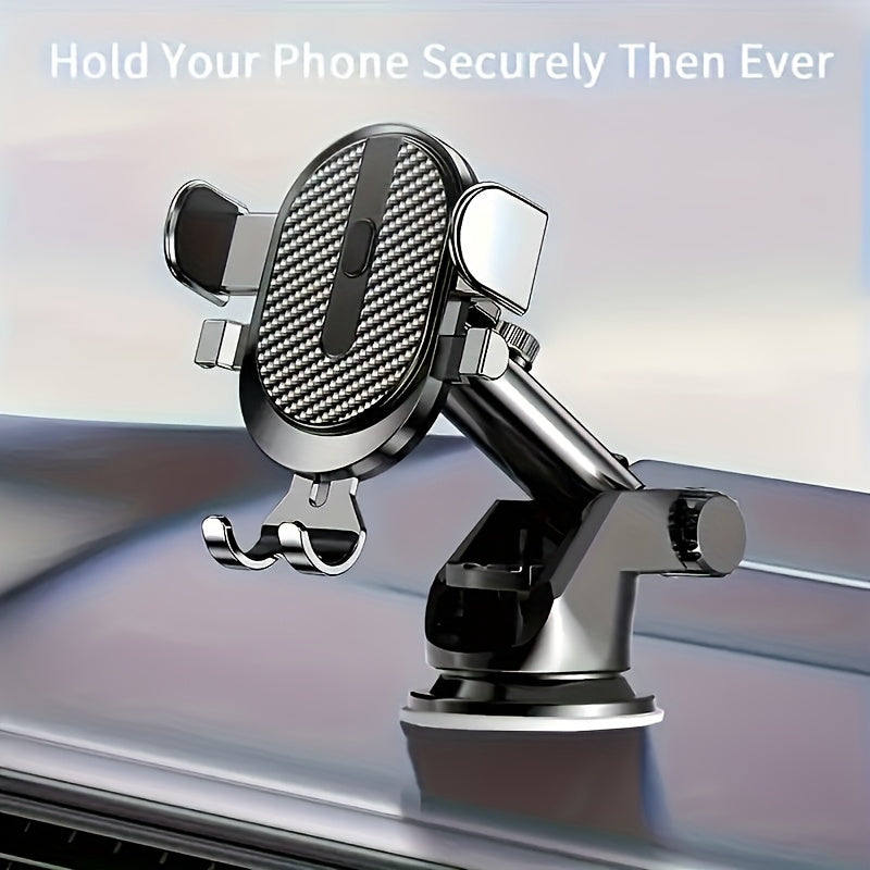 Multi-Functional Dashboard Air Vent Car Phone Mount, Retractable Rotating with Automatic Locking, Wall Mount, ABS Material, for Safe Navigation