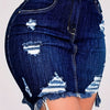 Women's Sexy High-Waisted Distressed Denim Skirt with Frayed Hem - Solid Color Blue Washed Look, Machine Washable 3-Season Casual Skirt for Spring Summer Fall, Casual Summer Wear | Distressed Fashion | Durable Denim