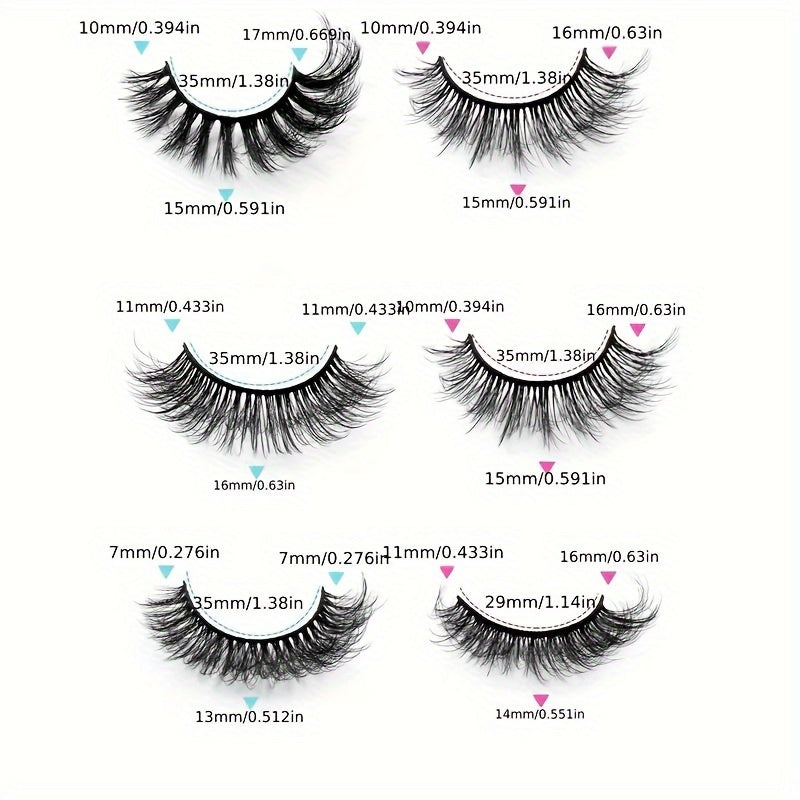 48 Pairs Mixed Style False Eyelashes - Fluffy, Curled, Dramatic 5D Wispy Strip Faux Mink Lashes in Black & White, Hypoallergenic, Perfect for Mother’s Day Gift or Everyday Glam