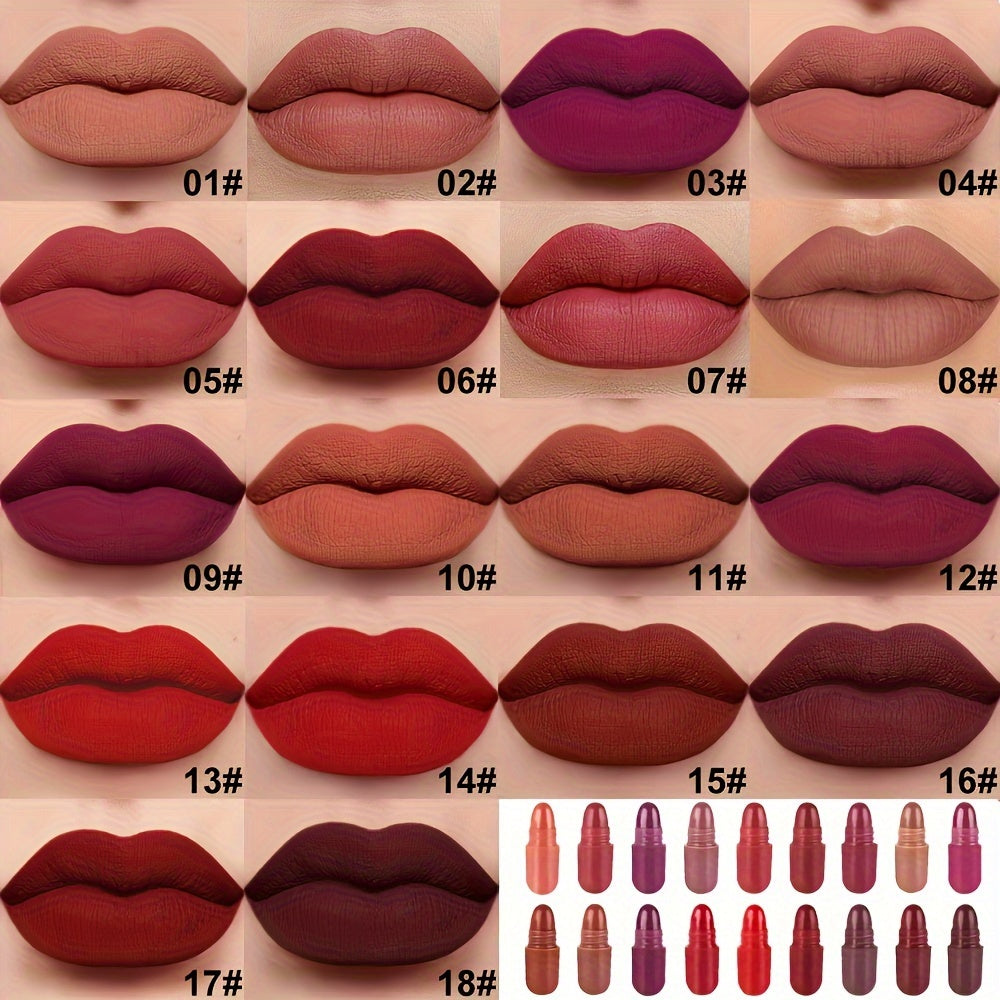 18 Color Matte Capsule Lipstick Set With Long-lasting Waterproof And Non Fading Lipstick That Does Not Stick To Cups Is A Must-have Cosmetic For Going Out for Halloween