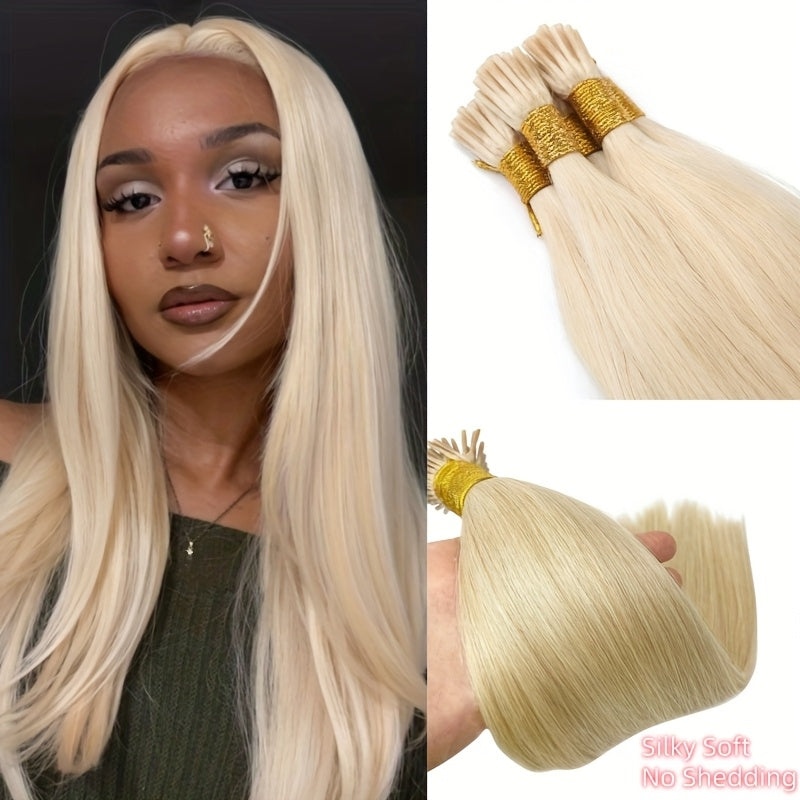 #613 Honey Blonde I Tip Human Hair Extensions Straight Natural Black I Tip Hair Extensions High-Quality Easy To Wear For Daily Styling Or Music Festival Part Exclusive Look