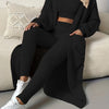 [Thick Fleece Home Suit Set] Women's Solid Fleece Thick Home Suit Set