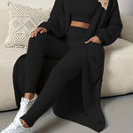 [Thick Fleece Home Suit Set] Women's Solid Fleece Thick Home Suit Set