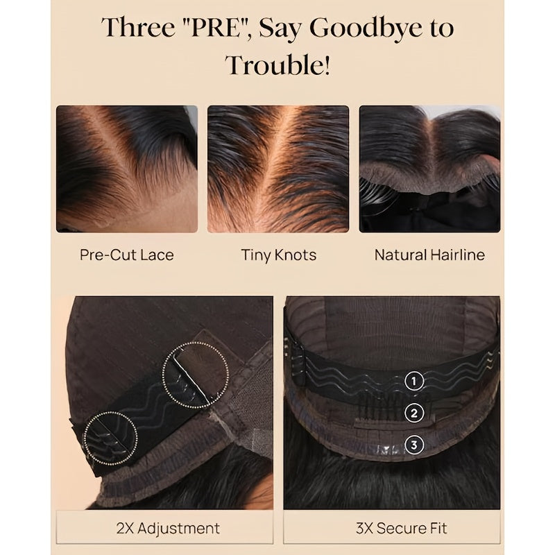 Unice Espresso Brown Straight Bob Wig with Highlights, 7x5 Lace Front, Pre-Cut Pre-Bleached, Glueless Human Hair, 150% Density, Ready to Wea