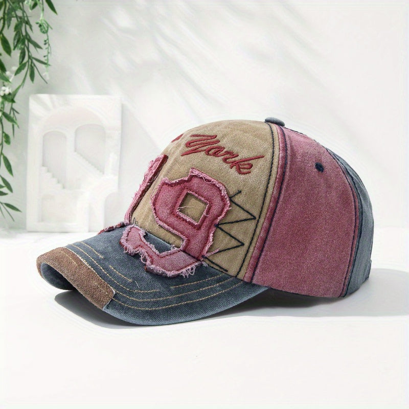 [Fashionable Cap] 1pc Fashionable Adjustable Peaked Cap | Number 79 Embroidered Color Matching Sun Protection Baseball Cap, Old Personalized Lightweight Sun Hat | Outdoor Leisure Hat for Men and Women