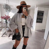 Autumn And Winter Solid Color British Style Vintage Button Cardigan Batwing Sleeve Sweater Coat